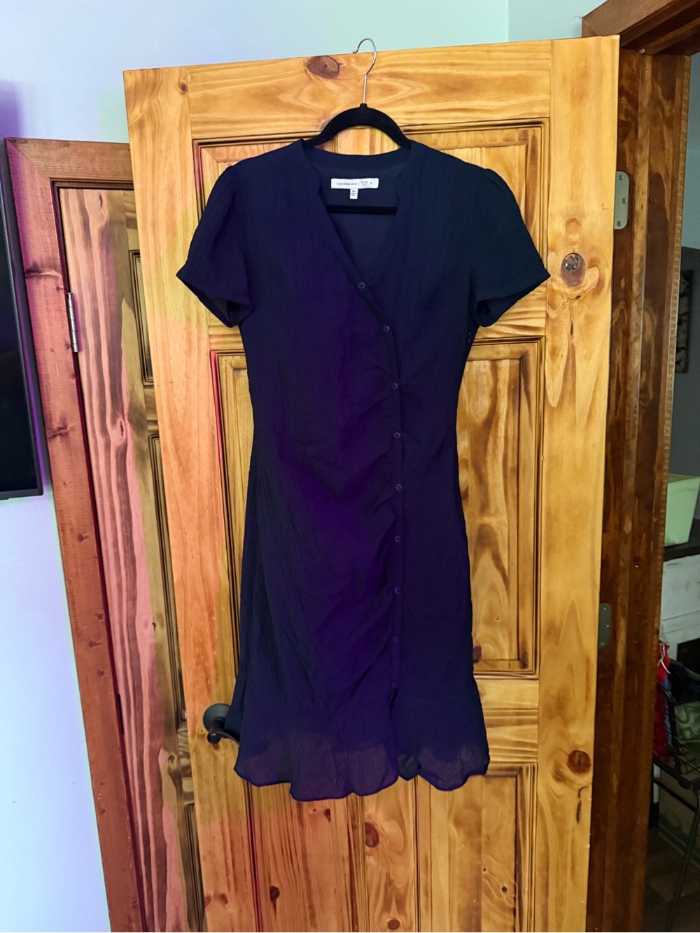 cupcakes & cashmere Black Button-Front Mini Dress